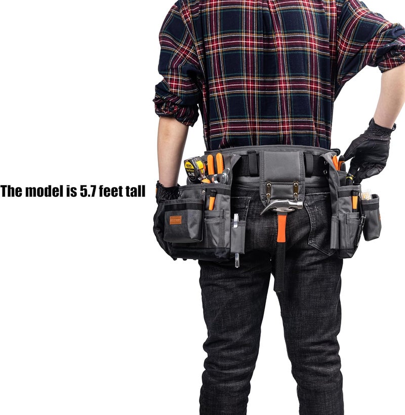 VIDAR TOOLS Magnetic Tool Belt with Air-Mesh Padded,22 Pockets Heavy Duty Tool Belts for Men/Construction/Carpenter/DIY'er/Electrician.Double layer thickened polyester fiber with waterproof coating. - Image 4